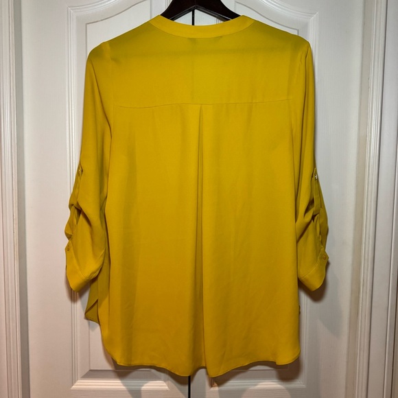 Dorothy Perkins Yellow Roll-Sleeve Blouse - Business Casual / Workwear - US 10 - Picture 8 of 9